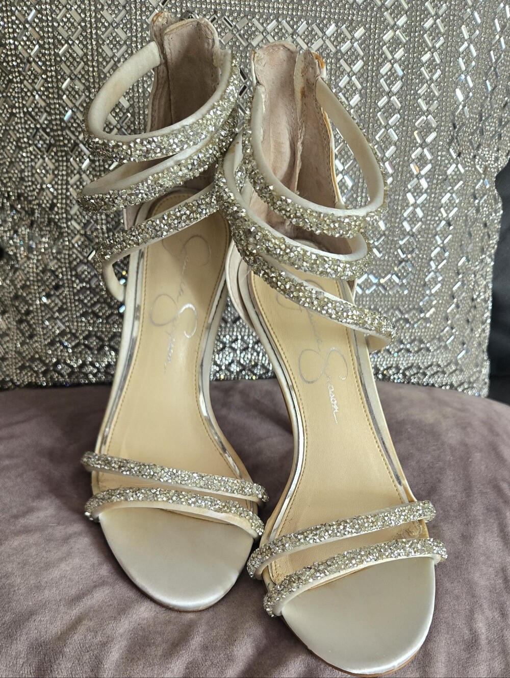 JESSICA SIMPSON Rhinestione Strappy Heels